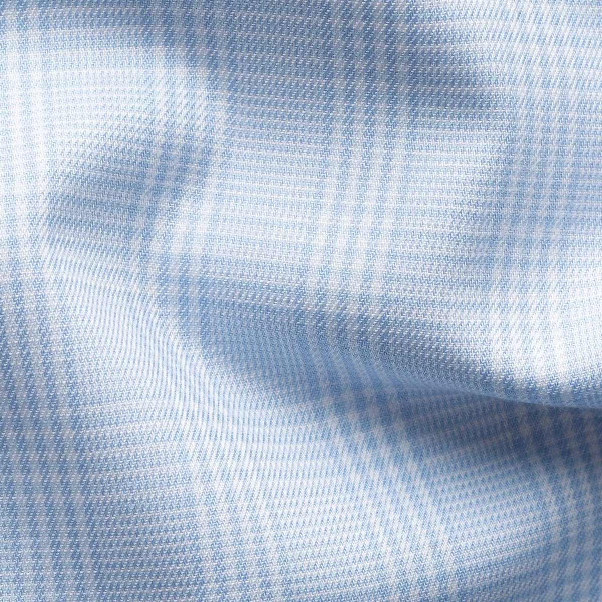 Eton - Light Blue Check Cotton TENCEL™ Lyocell Contemporary Shirt L/S SHIRTS Eton