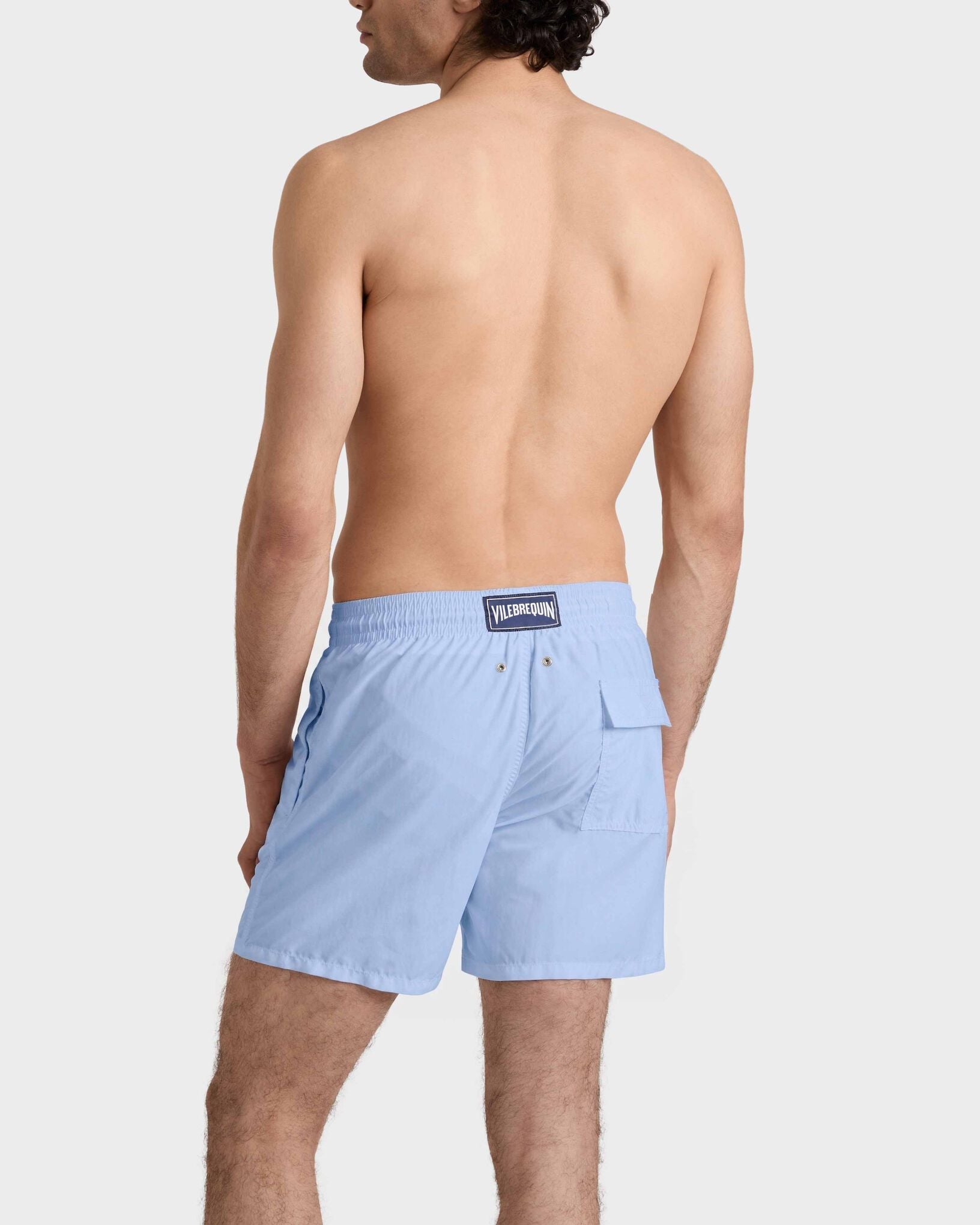 Vilebrequin - Flax Flower Blue 'Moorea' Solid Men Swim Shorts SWIMWEAR Vilebrequin