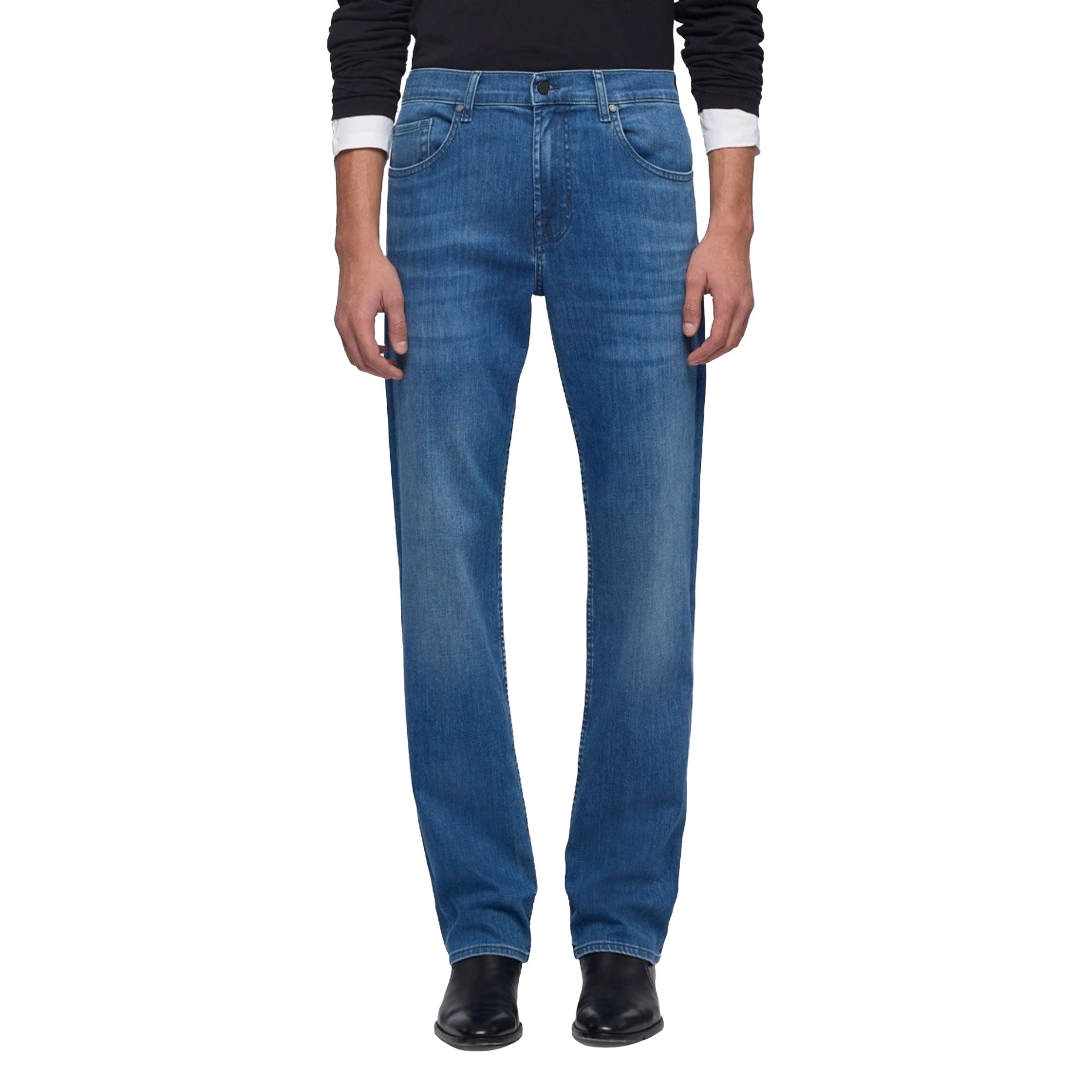 7 For All Mankind - Mid Blue Standard Luxe Performance Jeans JEANS 7 For All Mankind