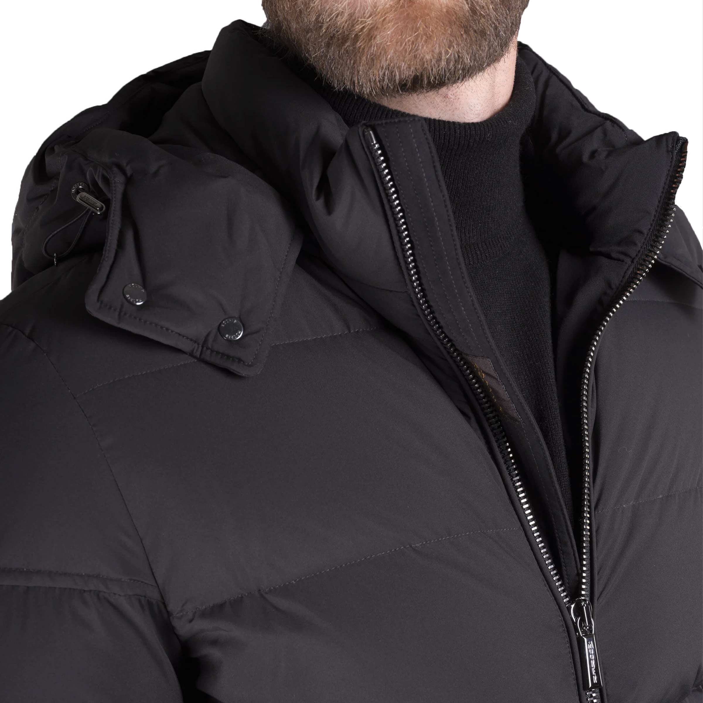 Moorer - Nero Black 'Brett' Bomber Down-filled Jacket BLOUSONS MooRER