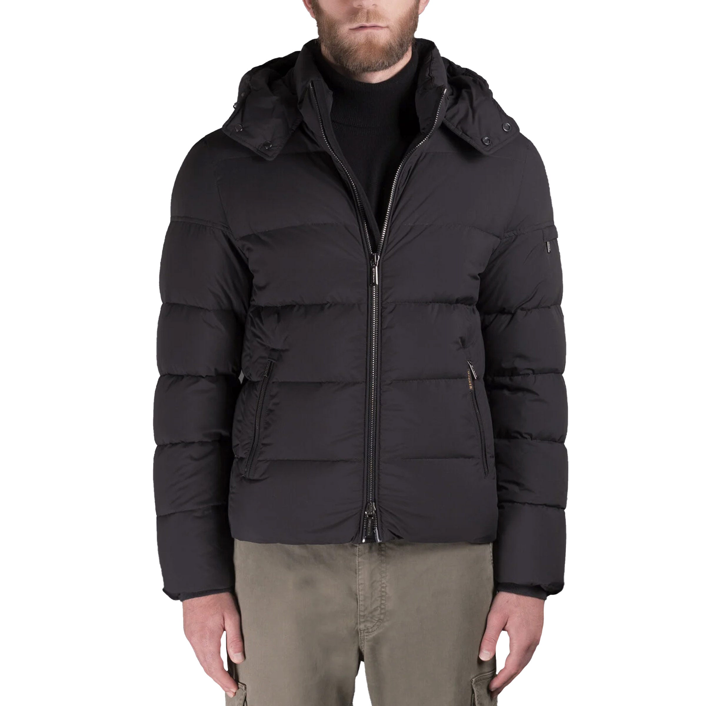 Moorer - Nero Black 'Brett' Bomber Down-filled Jacket BLOUSONS MooRER