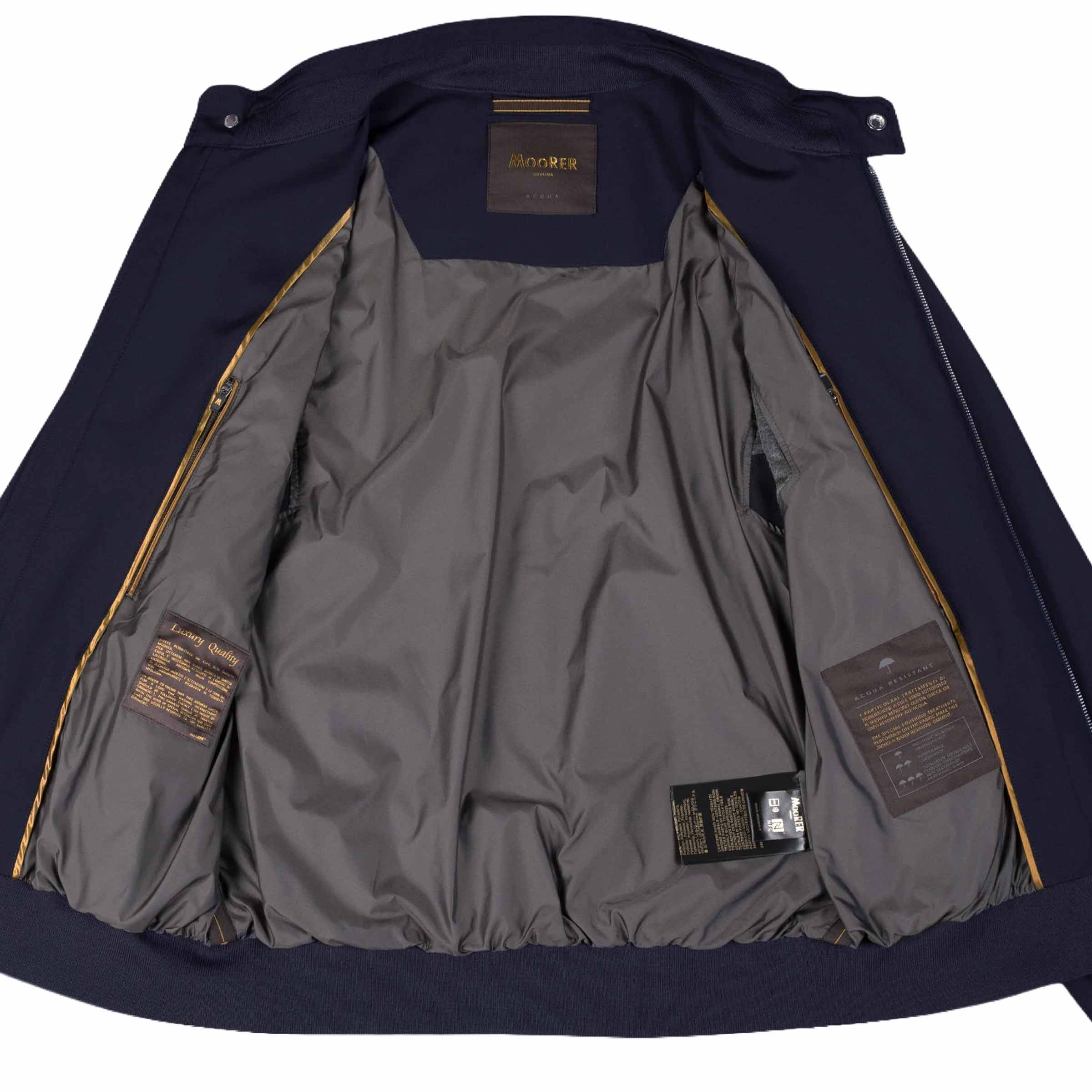 Moorer - Indigo Blue 'Alberti' Waterproof Bomber Jacket BLOUSONS MooRER