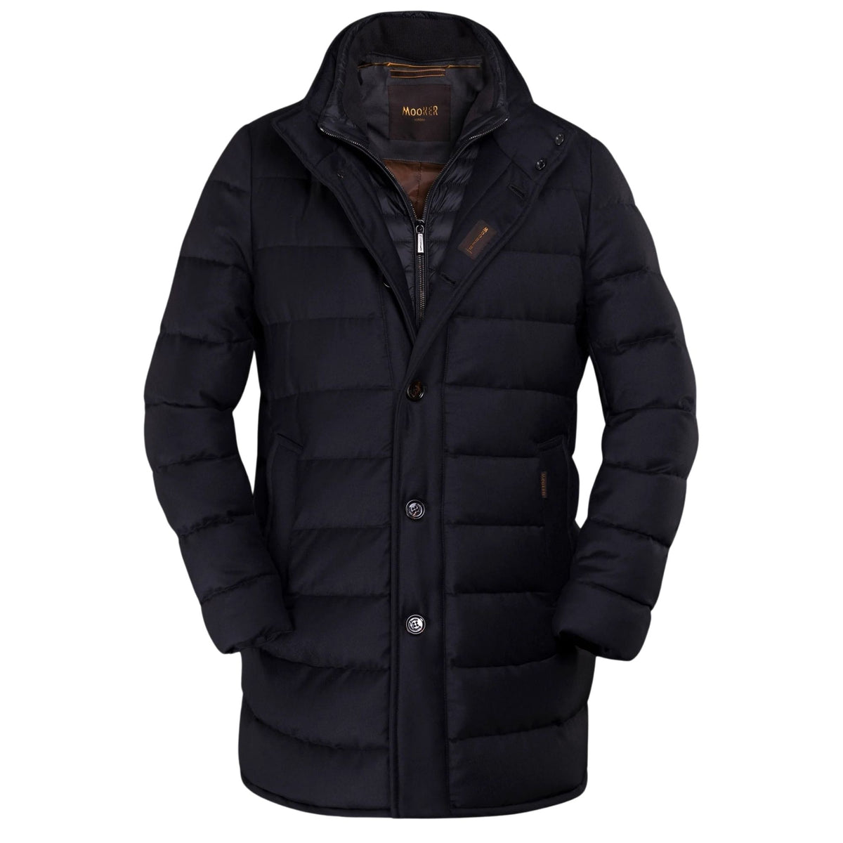 Moorer - Dark Blue ‘Calegari’ Cashmere Down-Filled Padded Coat