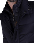 Moorer - Dark Blue ‘Calegari’ Cashmere Down-Filled Padded Coat