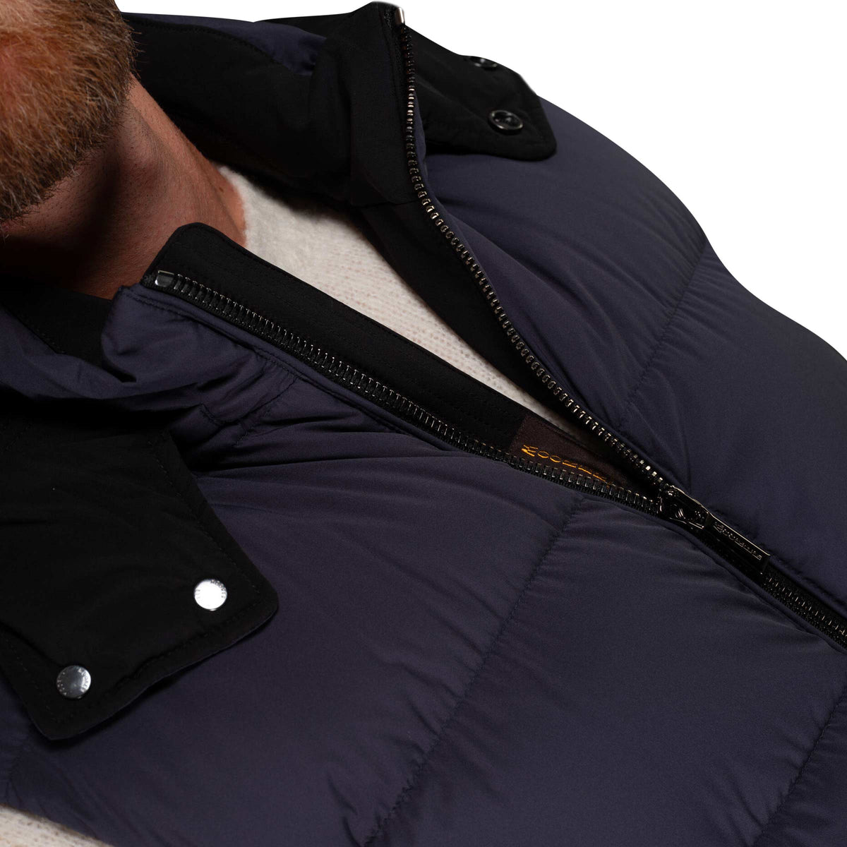 Moorer - Navy Blue 'Fire' Down Padded Gilet BLOUSONS MooRER