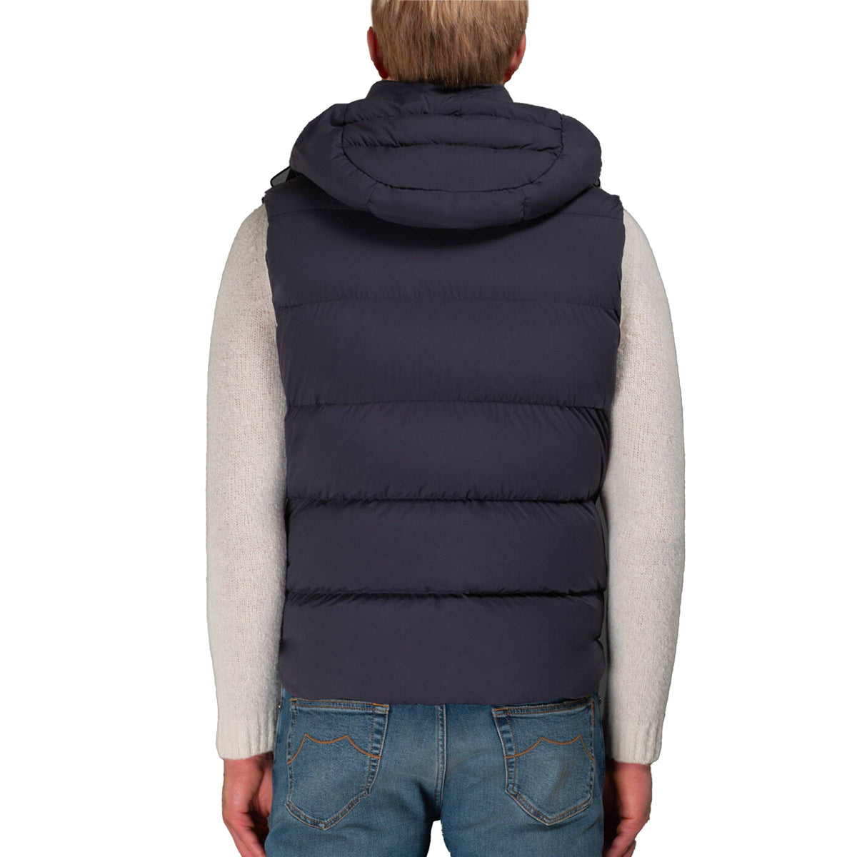 Moorer - Navy Blue 'Fire' Down Padded Gilet BLOUSONS MooRER