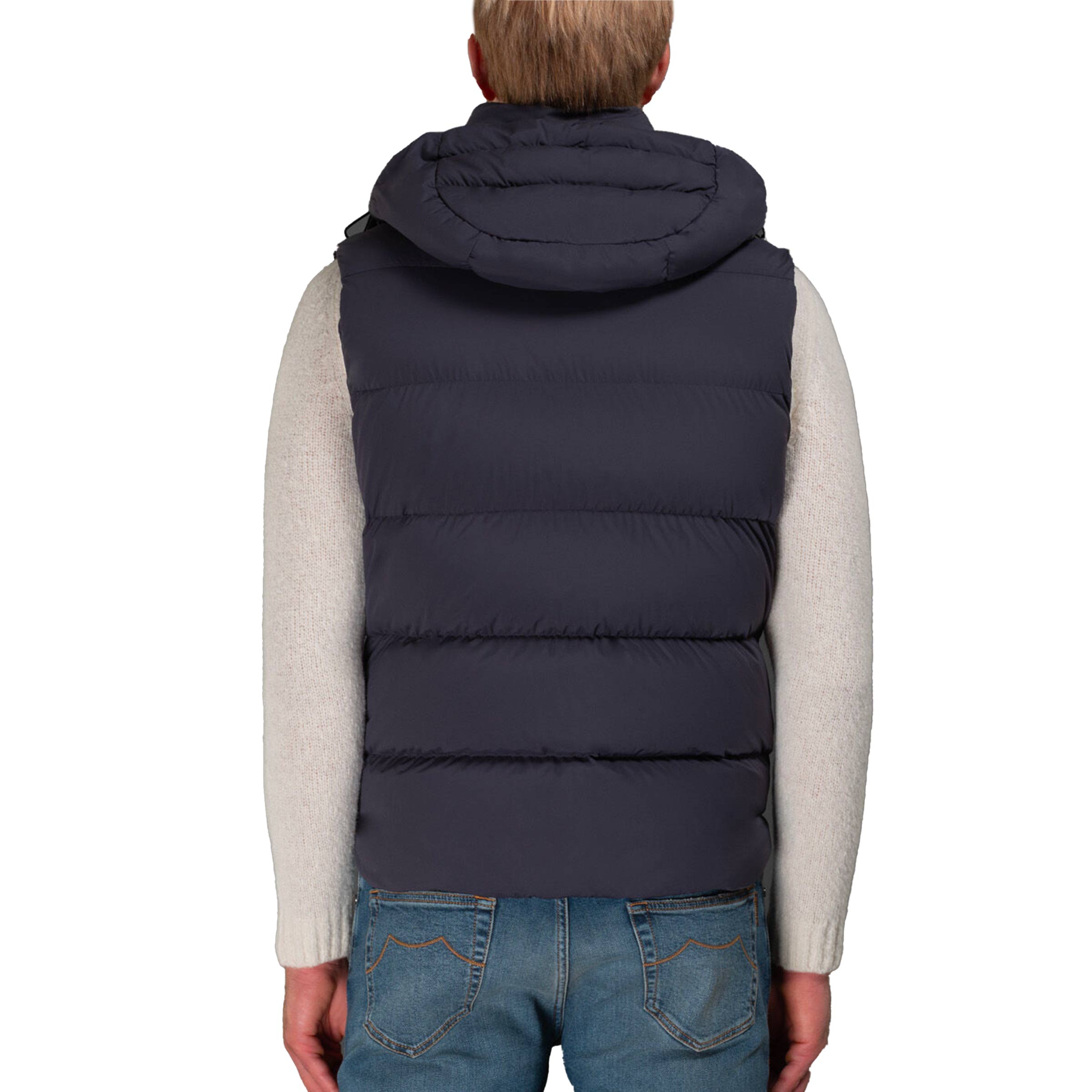 Moorer - Navy Blue 'Fire' Down Padded Gilet BLOUSONS MooRER