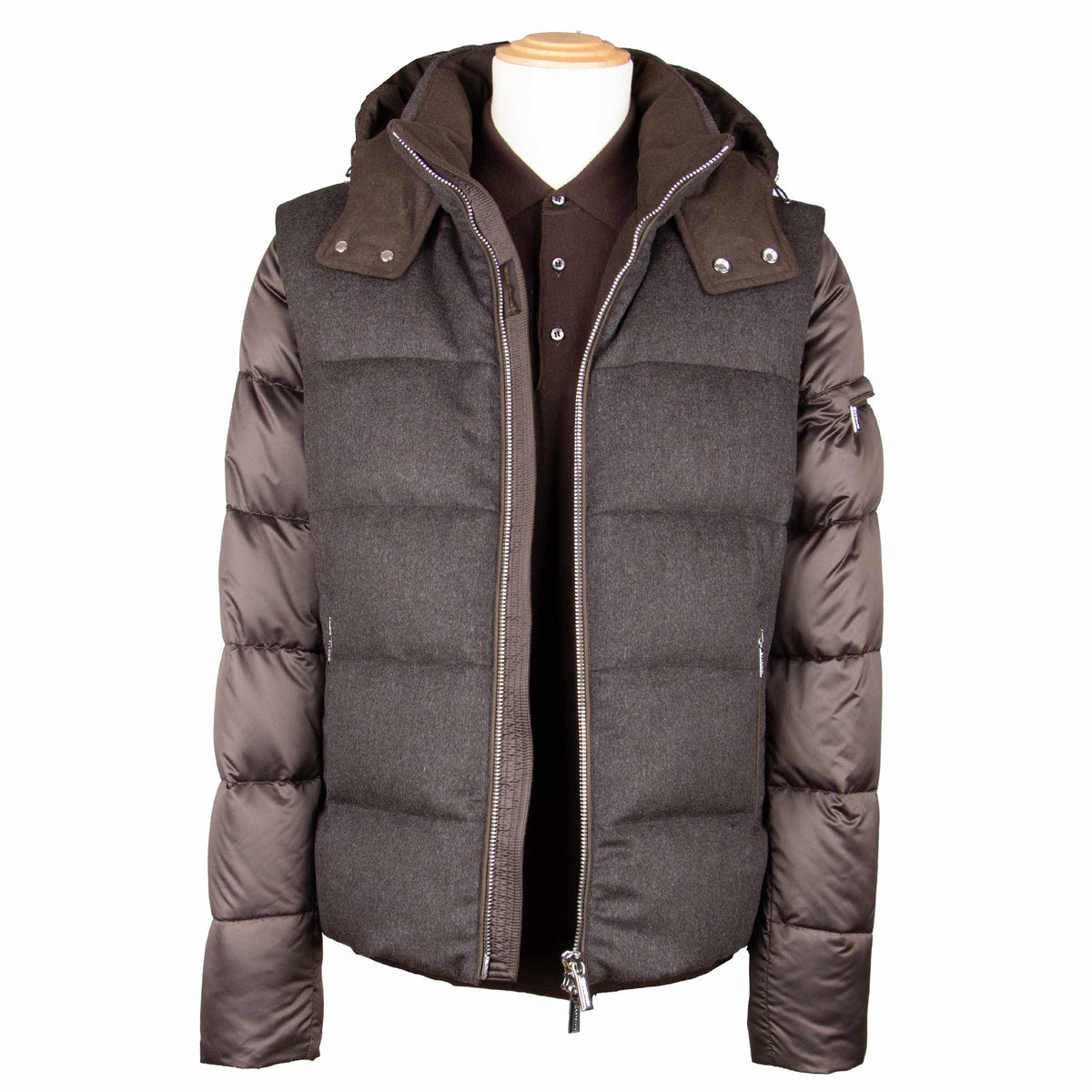 Moorer - Moro Brown ‘Casciano’ Virgin Wool &amp; Cashmere Puffer Jacket