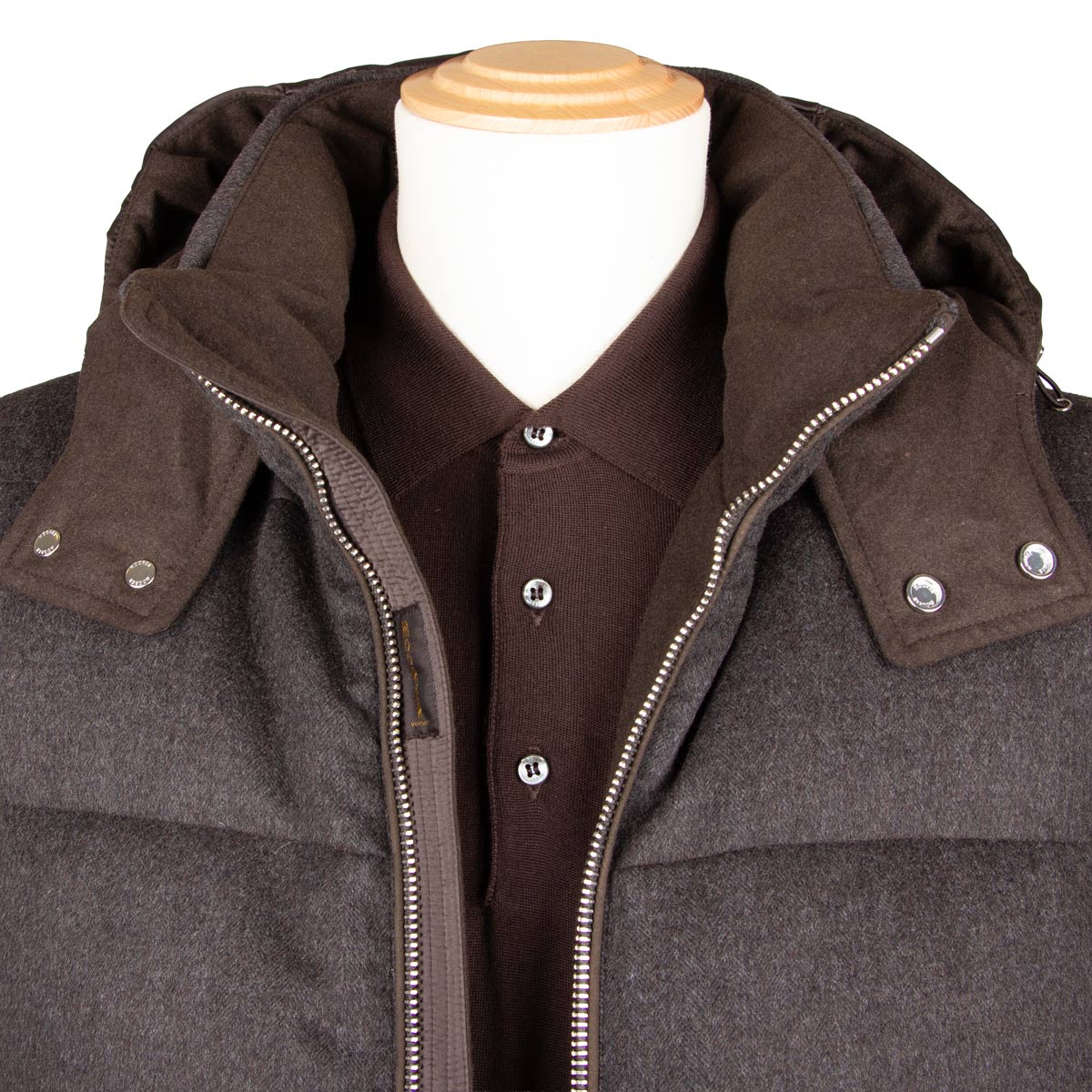 Moorer - Moro Brown ‘Casciano’ Virgin Wool &amp; Cashmere Puffer Jacket