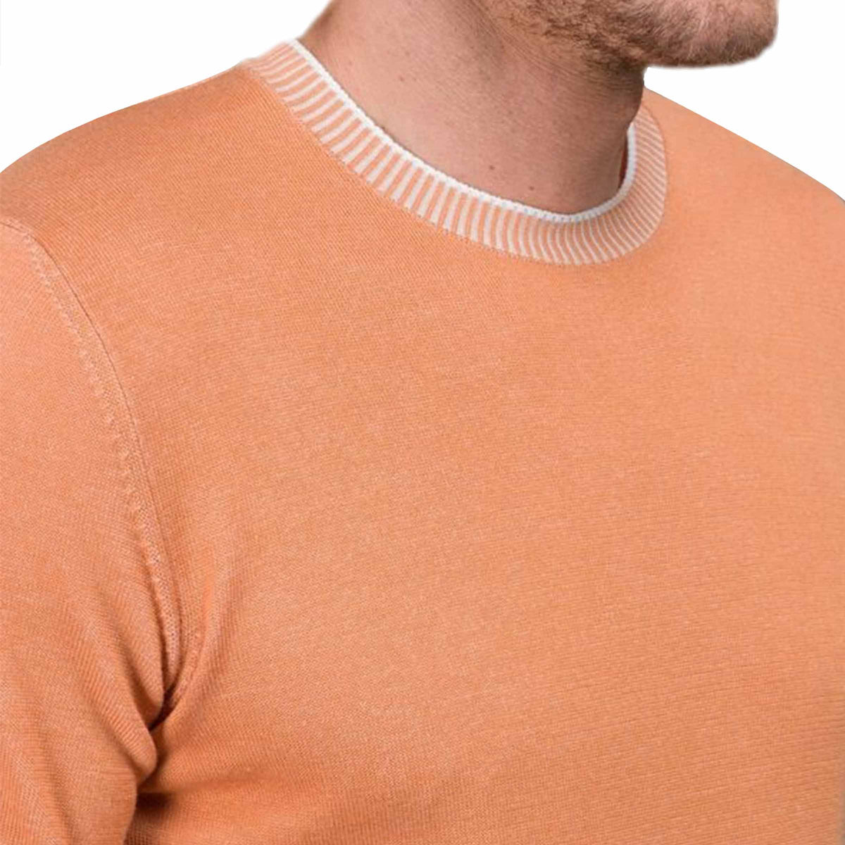 Moorer - Orange 'Jude' Cotton Knitted Tshirt TEE SHIRTS MooRER