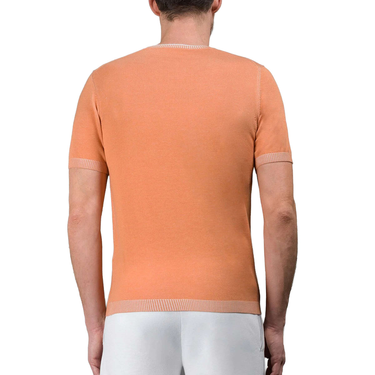 Moorer - Orange 'Jude' Cotton Knitted Tshirt TEE SHIRTS MooRER