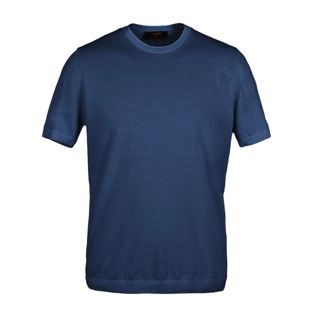 Moorer - Navy Blue 'Jude' Cotton Knitted Tshirt TEE SHIRTS MooRER