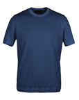 Moorer - Navy Blue 'Jude' Cotton Knitted Tshirt TEE SHIRTS MooRER