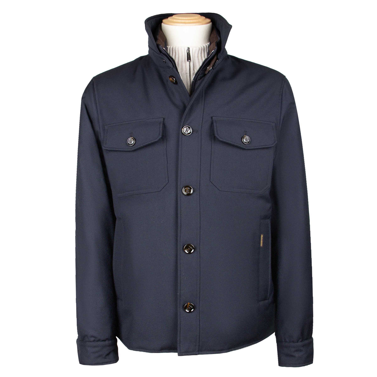 Moorer - Navy Blue 'Dasson' Waterproof Down Overshirt BLOUSONS MooRER
