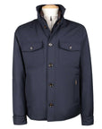 Moorer - Navy Blue 'Dasson' Waterproof Down Overshirt BLOUSONS MooRER