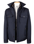Moorer - Navy Blue 'Dasson' Waterproof Down Overshirt BLOUSONS MooRER