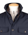 Moorer - Navy Blue 'Dasson' Waterproof Down Overshirt BLOUSONS MooRER