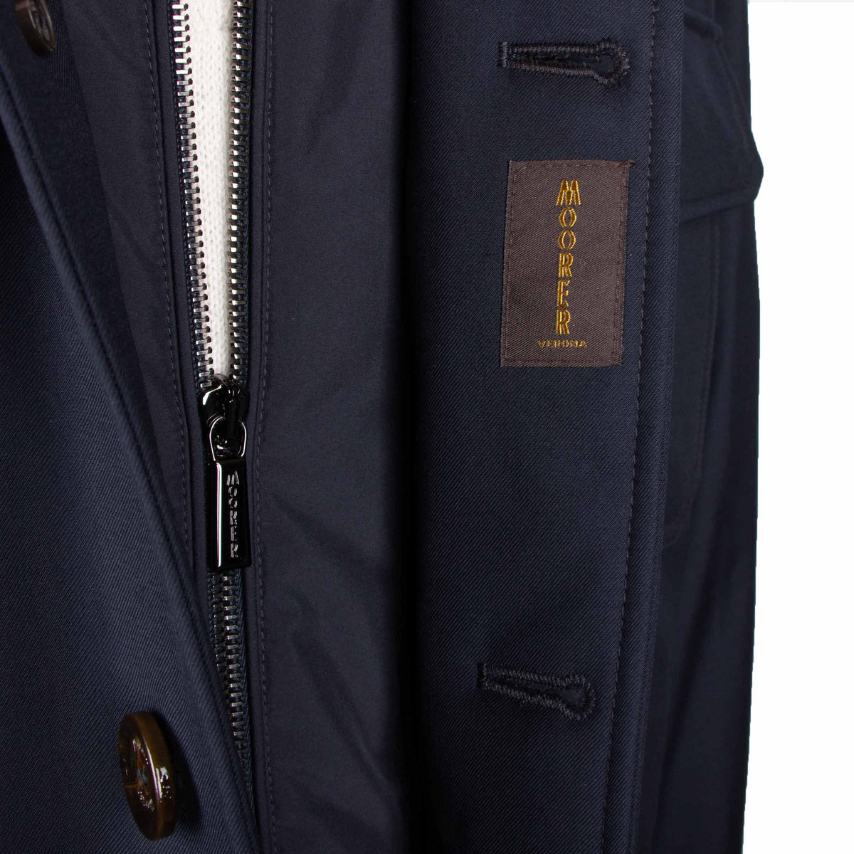 Moorer - Navy Blue 'Dasson' Waterproof Down Overshirt BLOUSONS MooRER