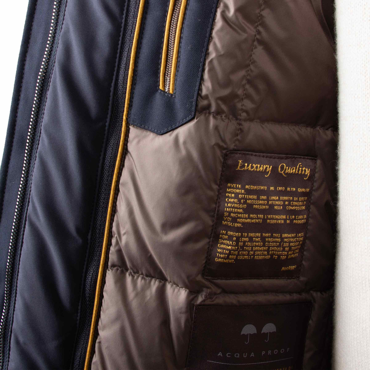 Moorer - Navy Blue 'Dasson' Waterproof Down Overshirt BLOUSONS MooRER