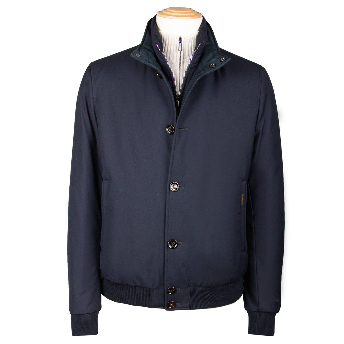 Moorer - Dark Blue 'Janos' Bomber Jacket BLOUSONS MooRER