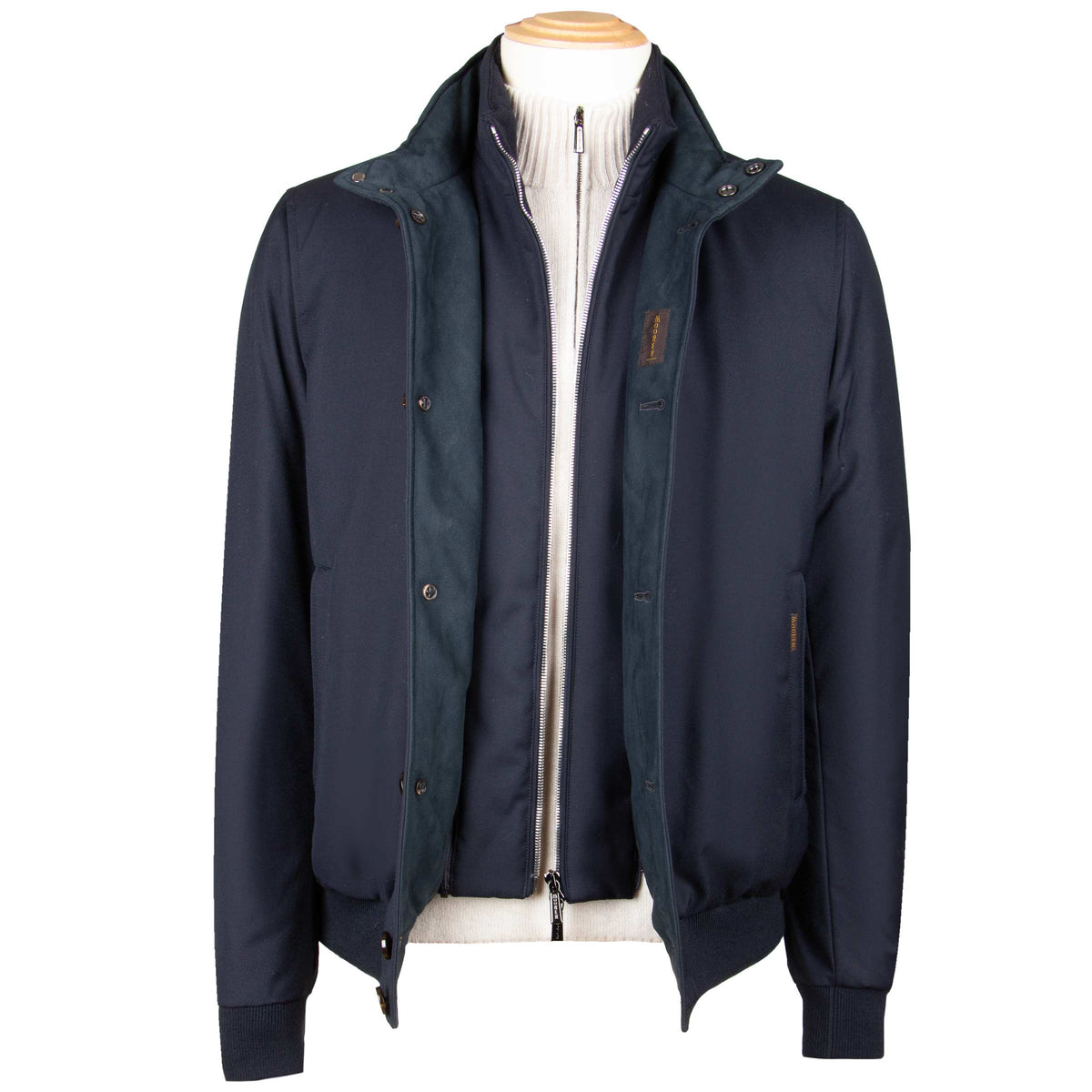 Moorer - Dark Blue 'Janos' Bomber Jacket BLOUSONS MooRER
