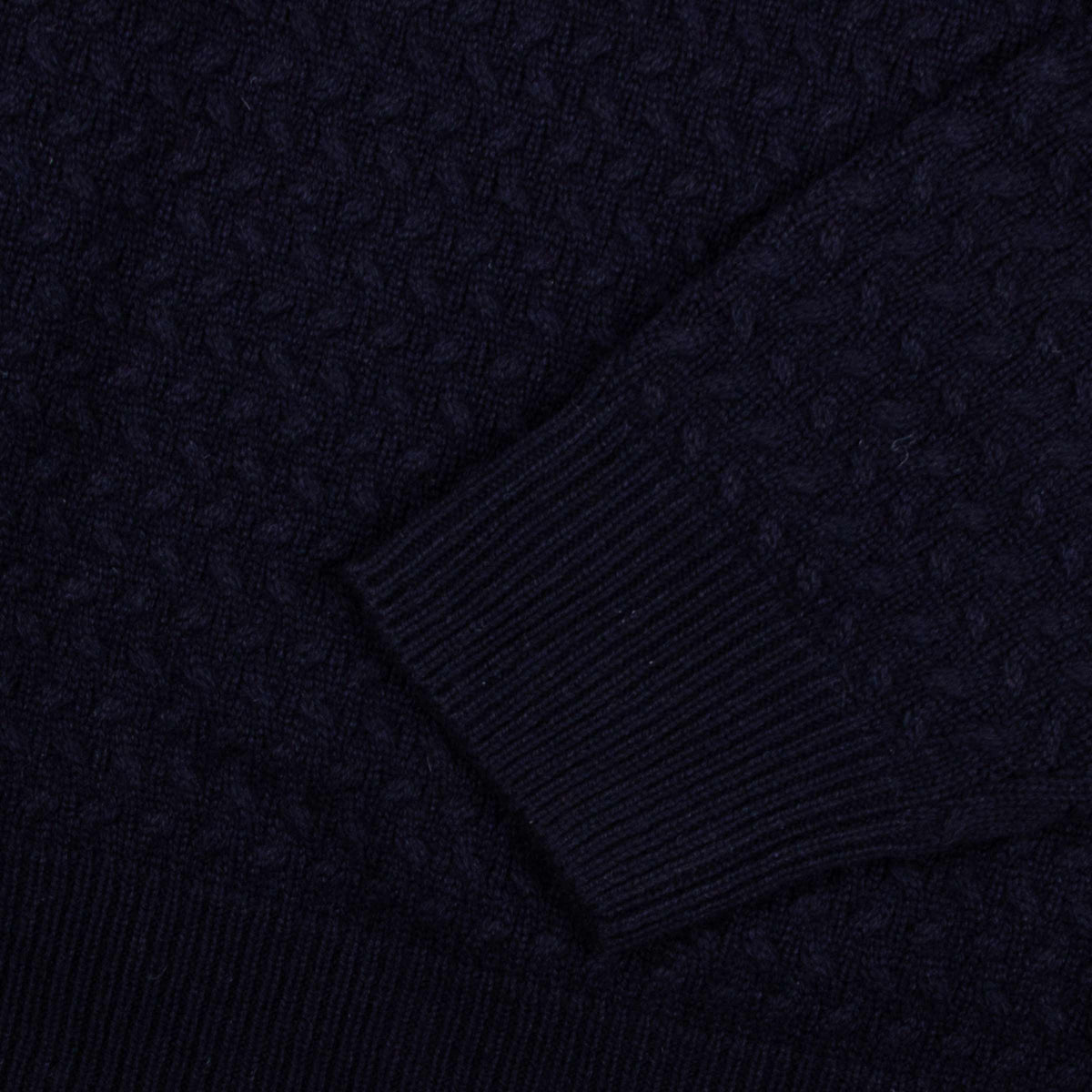 Moorer - Navy ‘Terni’ Knit Zip Neck Cashmere and Silk Sweater KNITWEAR MooRER