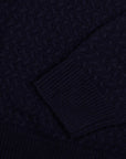 Moorer - Navy ‘Terni’ Knit Zip Neck Cashmere and Silk Sweater KNITWEAR MooRER