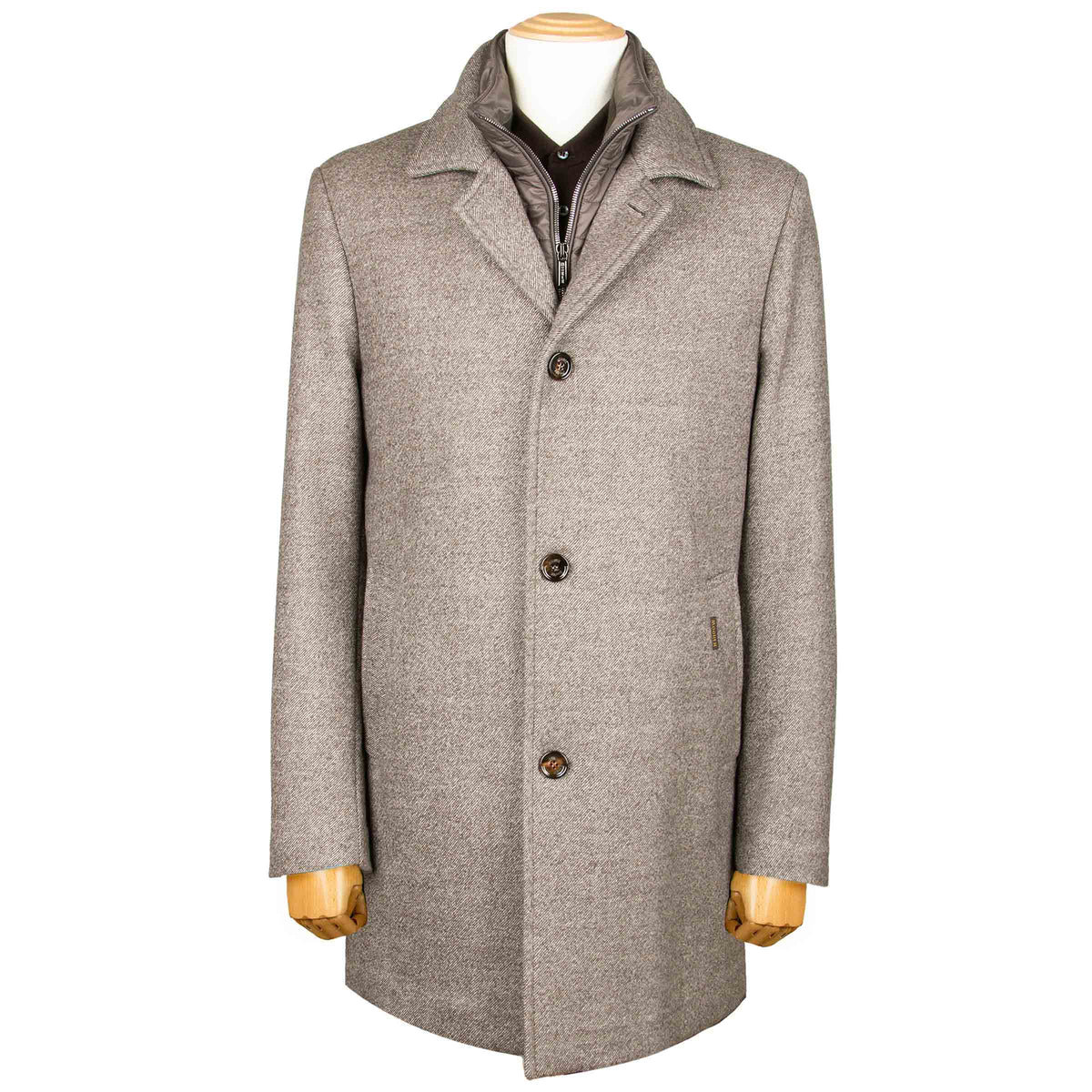 Moorer - Taupe ‘Monferrato’ Cashmere & Virgin Wool Longline Coat OVERCOATS MooRER