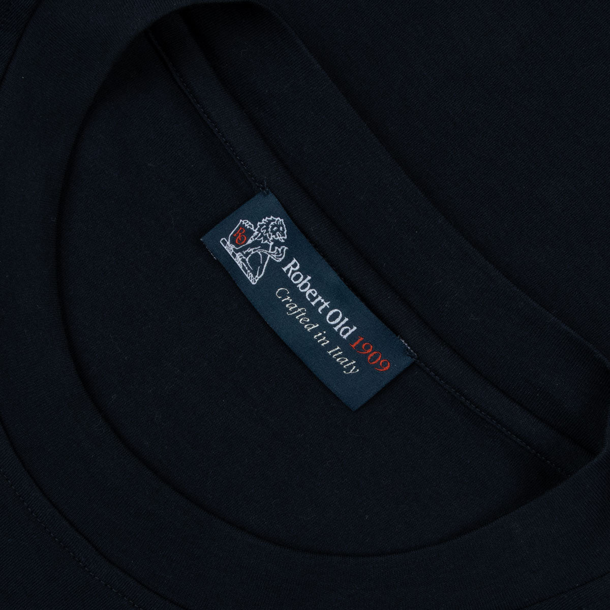 Navy contemporary fit Cotton Italian Crew Neck T-Shirt TEE SHIRTS Robert Old