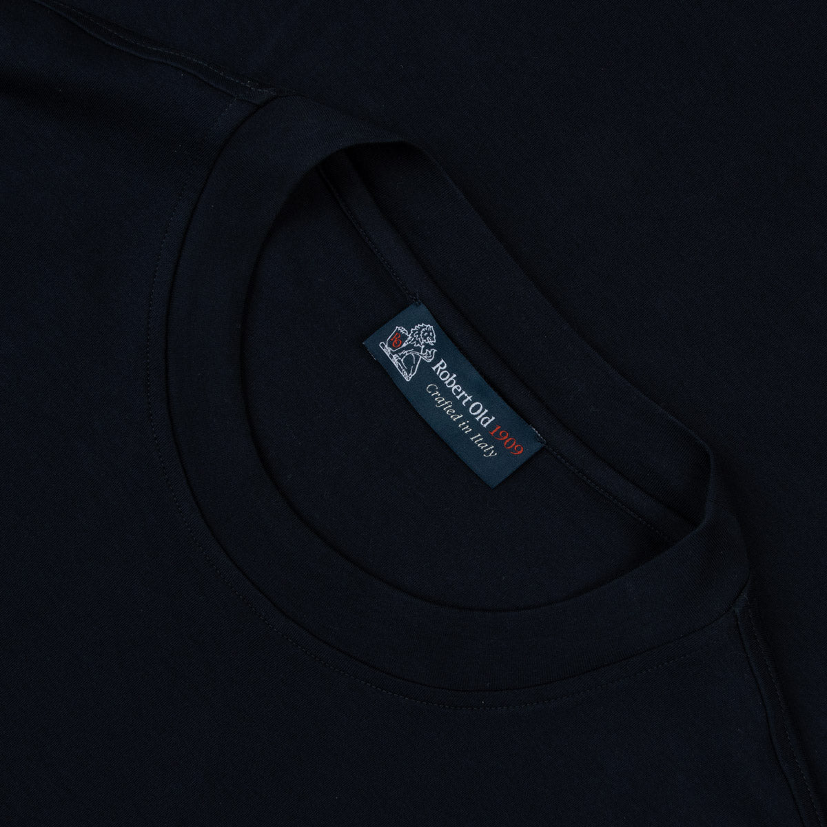 Navy contemporary fit Cotton Italian Crew Neck T-Shirt TEE SHIRTS Robert Old