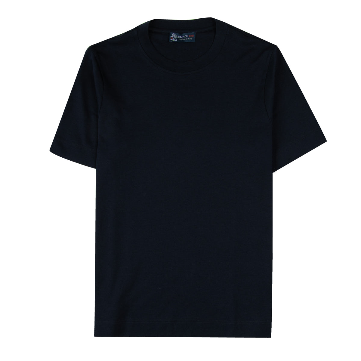 Navy contemporary fit Cotton Italian Crew Neck T-Shirt TEE SHIRTS Robert Old