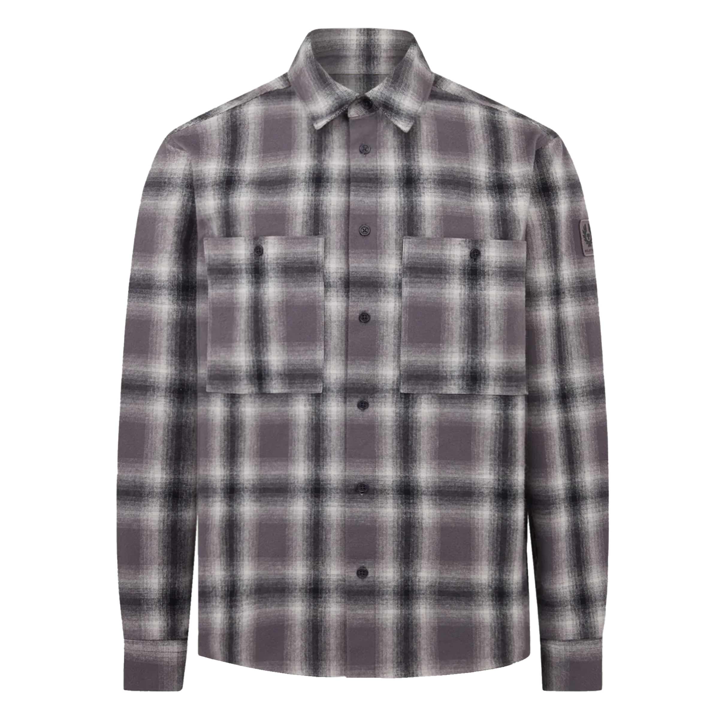 Belstaff - Black, Tornado & Cement Grey Check Outpost Flannel Shirt L/S SHIRTS Belstaff