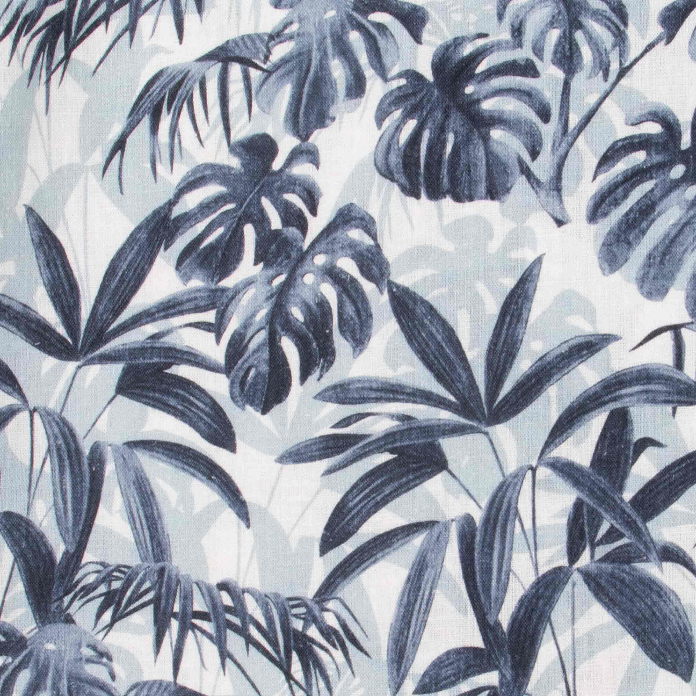 Navy Palm Print Linen-Mix Resort Shirt S/S SHIRTS Robert Old