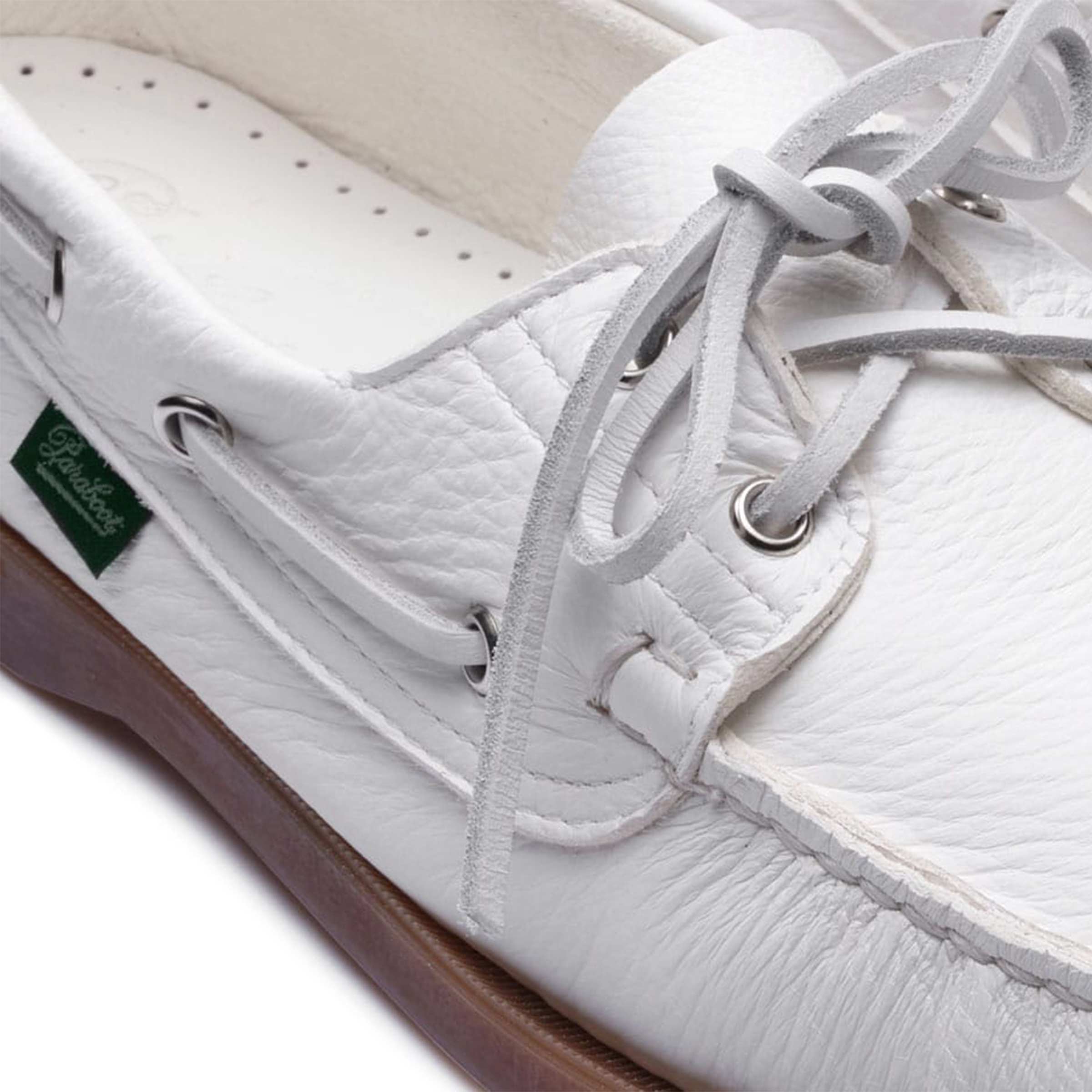 Paraboot - White Mel-Cerf Blanc Barth Marine Sole Boat Shoe