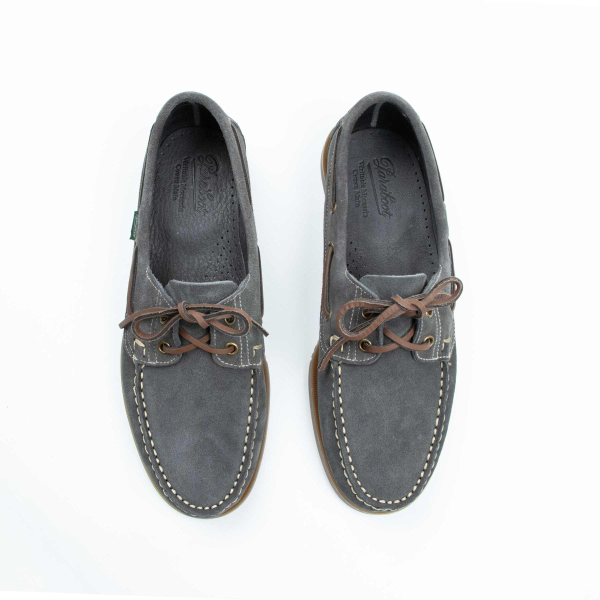 Paraboot - Blue Suede Miel-Vel Ardoise Suede Barth Marine Boat Shoe SHOES Paraboot