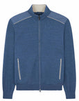 Paul & Shark - Blue Soft Cool Touch with Typhoon® Details Wool zip-Up Sweater KNITWEAR Paul & Shark