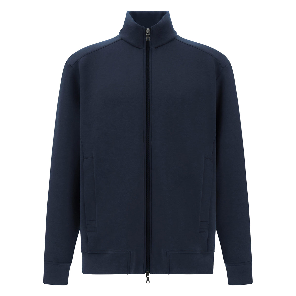Paul &amp; Shark - Navy Active Fleece Cotton Zip-Up Sweatshirt