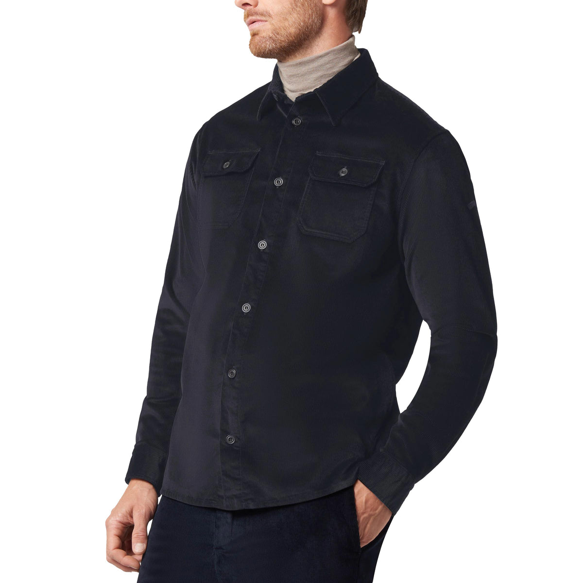 Paul & Shark - Navy Velvet Corduroy Overshirt L/S SHIRTS Paul & Shark
