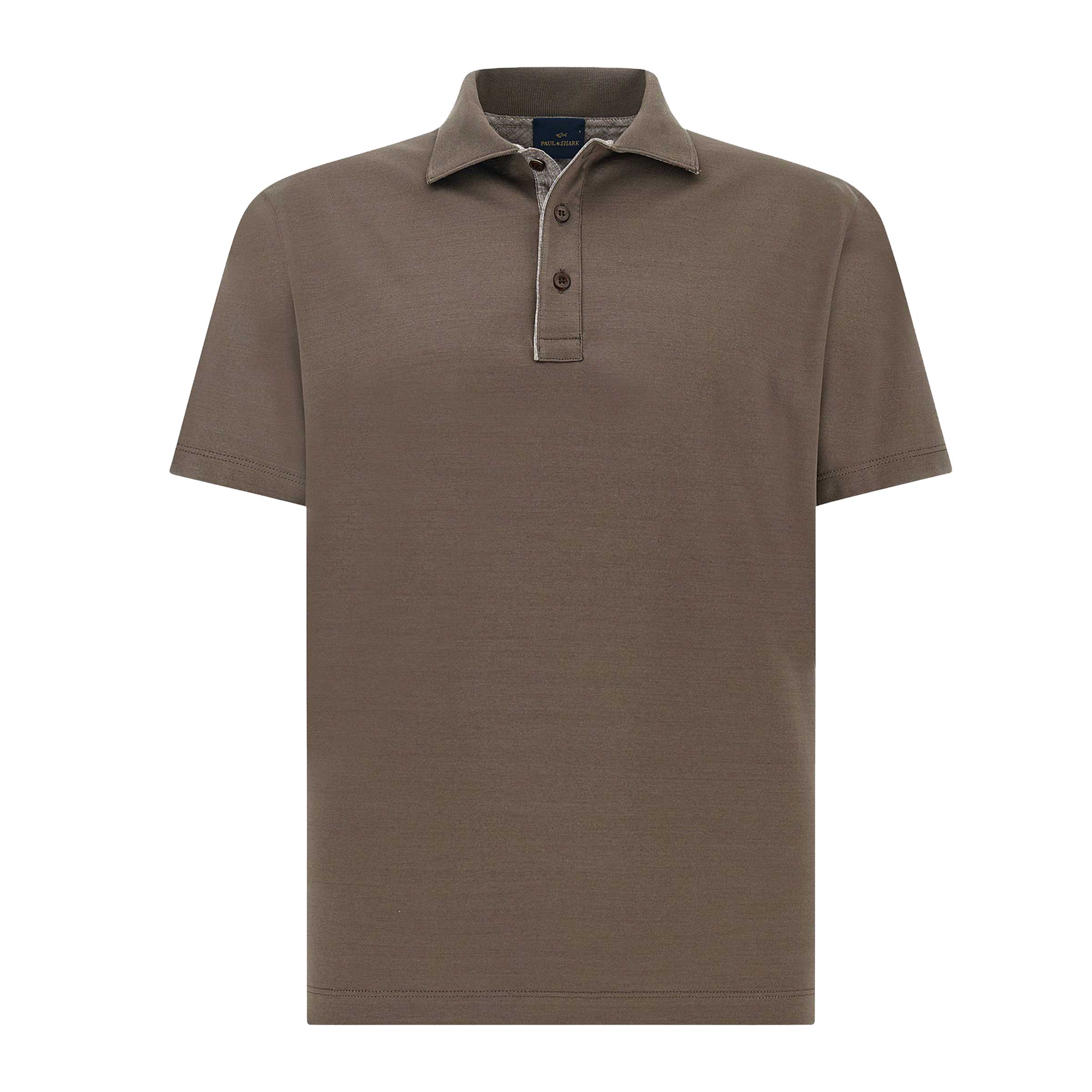 Paul & Shark - Morel Brown Double-Mercerised Cotton Polo shirt S/S POLOS Paul & Shark