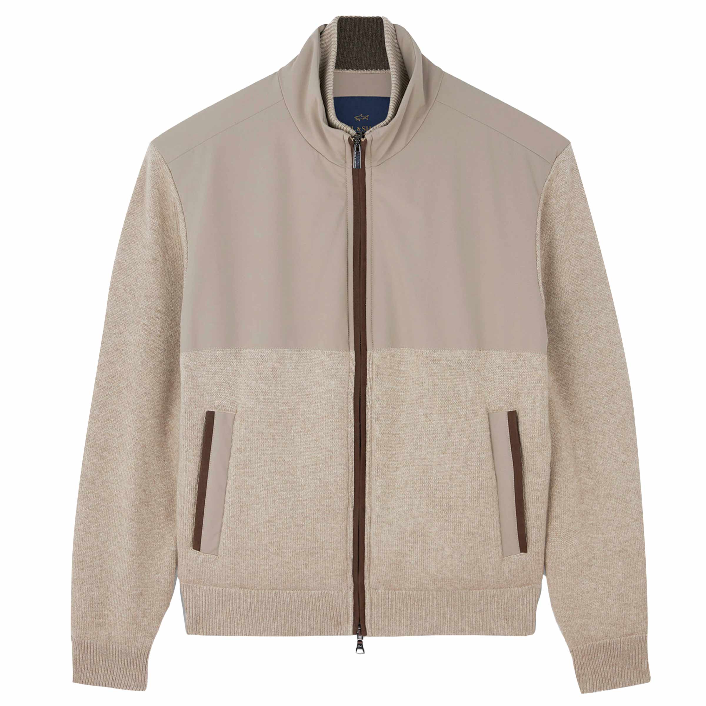 Paul & Shark - Beige Typhoon® Re-4x4 Wool & Cashmere Jacket KNITWEAR Paul & Shark
