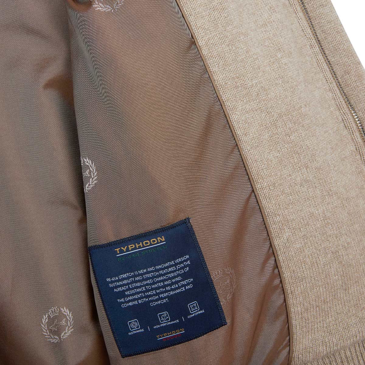Paul &amp; Shark - Beige Typhoon® Re-4x4 Wool &amp; Cashmere Jacket KNITWEAR Paul &amp; Shark