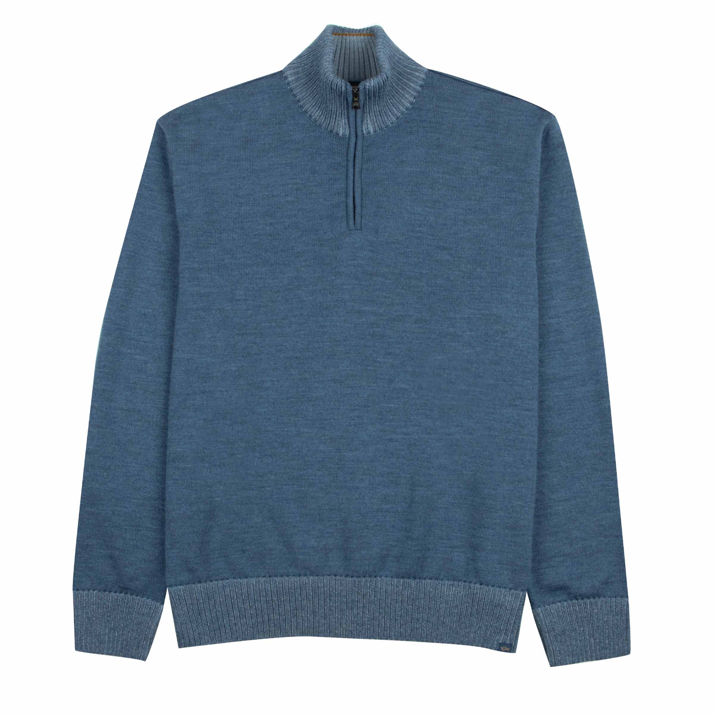 Paul & Shark - Blue Soft Cool Touch Half Zip Wool Sweater KNITWEAR Paul & Shark
