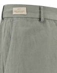 Paul & Shark - Agave Green Garment‑dyed Linen and Cotton Cargo Bermuda Shorts SHORTS Paul & Shark