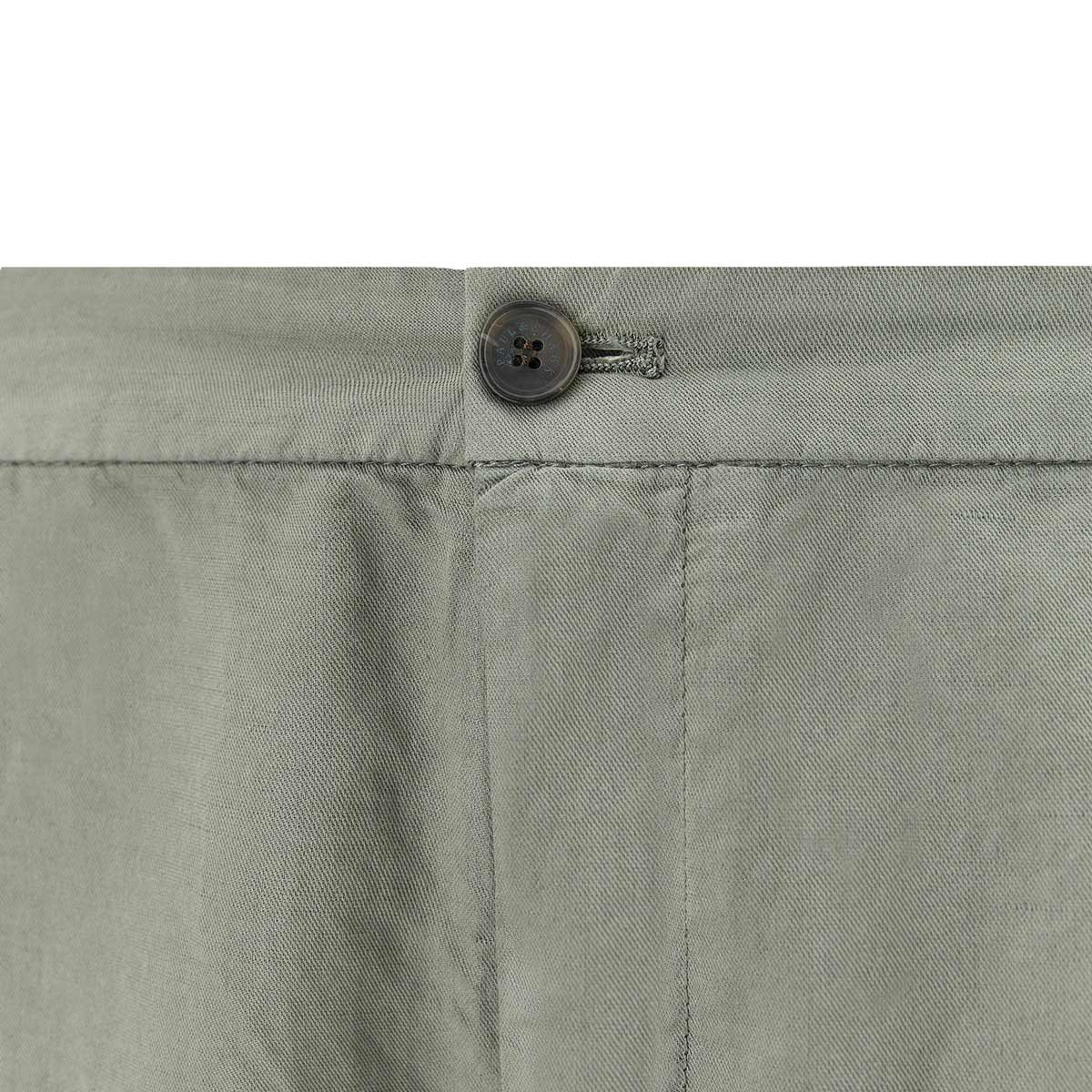 Paul & Shark - Agave Green Garment‑dyed Linen and Cotton Cargo Bermuda Shorts SHORTS Paul & Shark