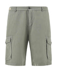 Paul & Shark - Agave Green Garment‑dyed Linen and Cotton Cargo Bermuda Shorts SHORTS Paul & Shark