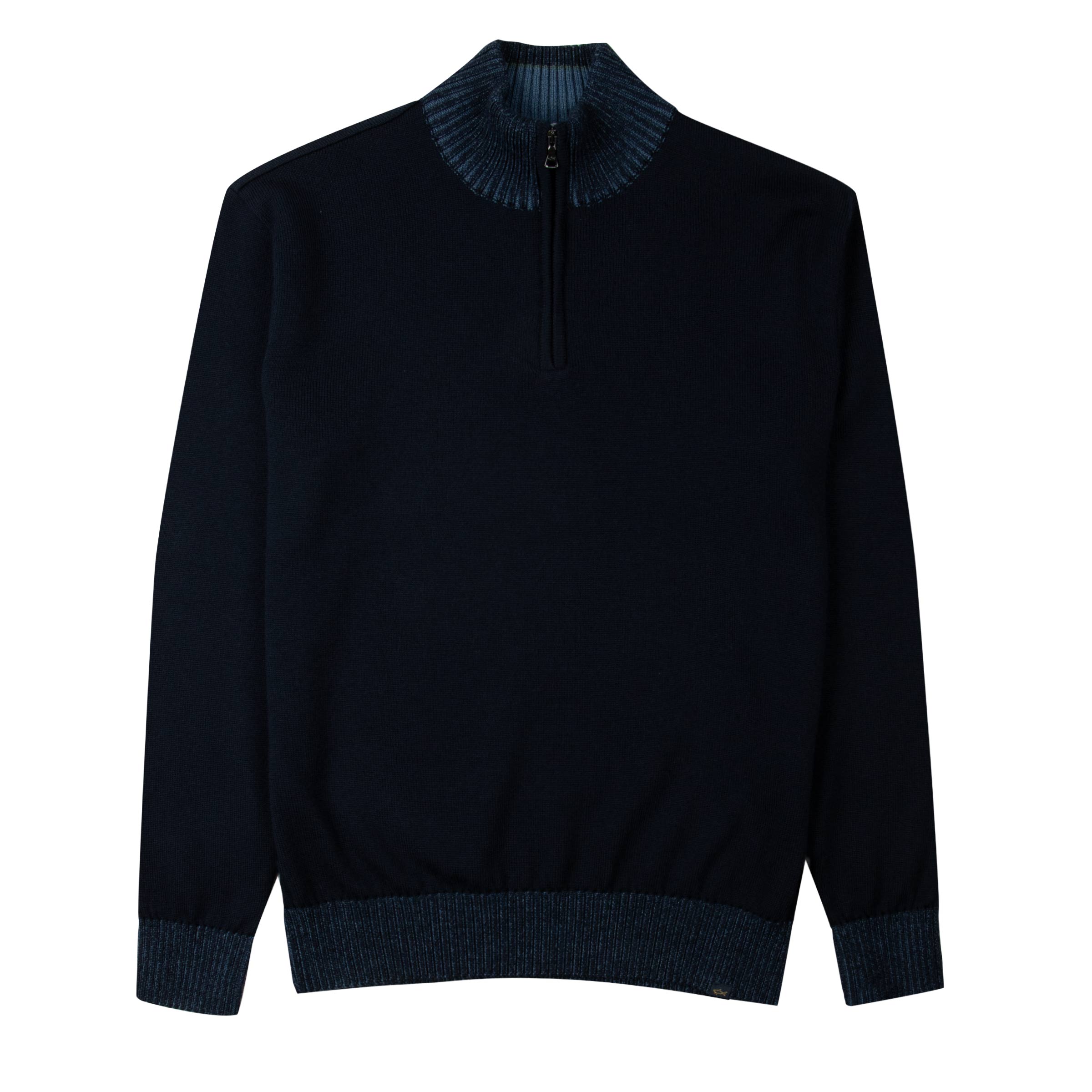 Paul & Shark - Navy Soft Cool Touch Half Zip Wool Sweater KNITWEAR Paul & Shark