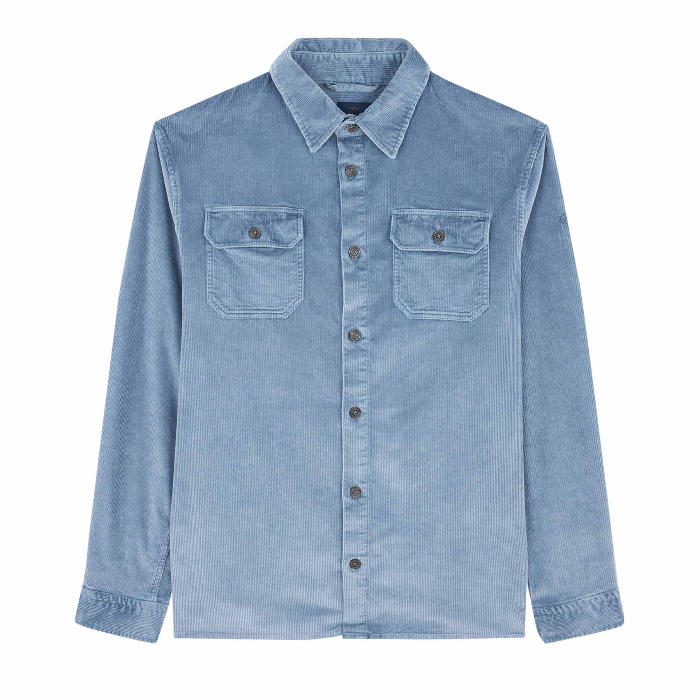 Paul and Shark - Flint Blue Velvet Cordurory Overshirt L/S SHIRTS Paul & Shark