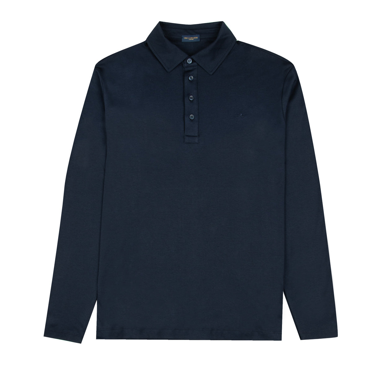 Paul &amp; Shark - Navy Supima Cotton Polo Long Sleeve Polo Shirt
