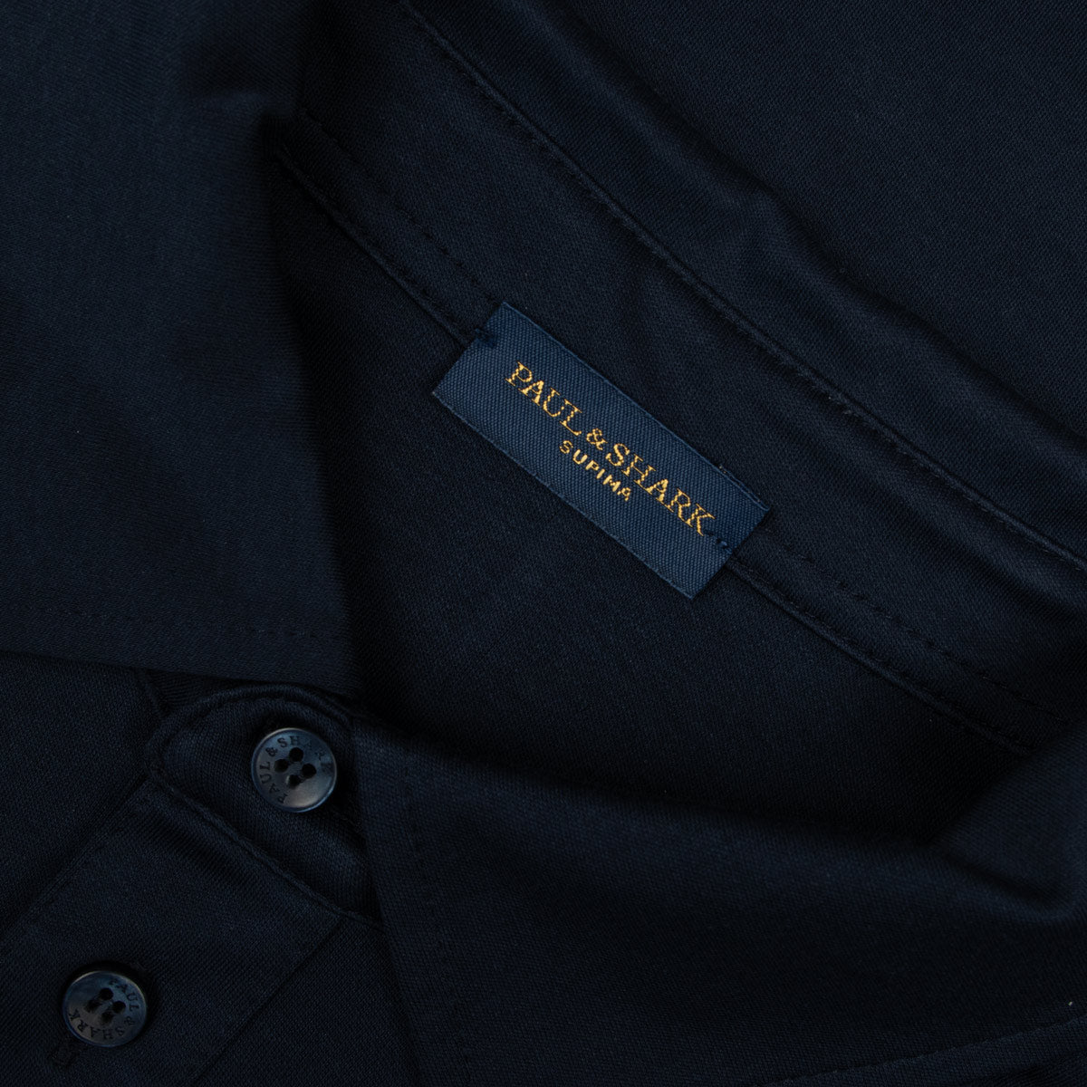 Paul &amp; Shark - Navy Supima Cotton Polo Long Sleeve Polo Shirt