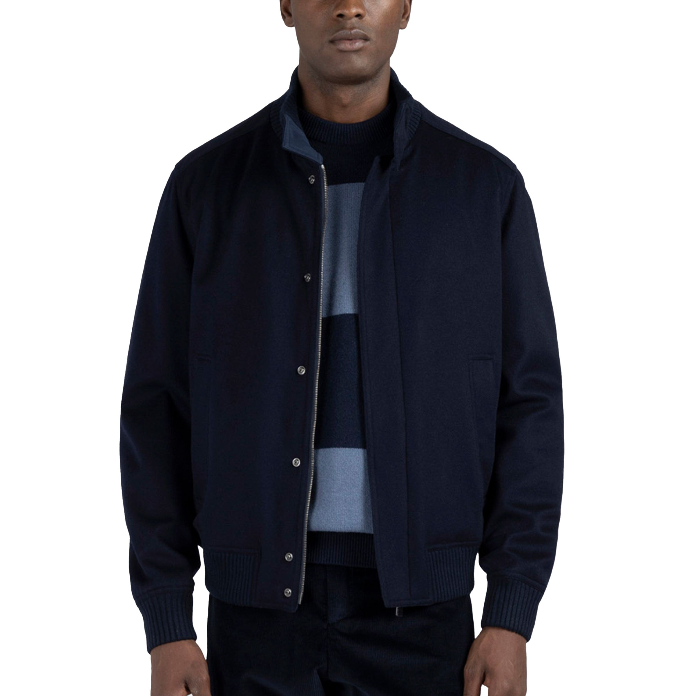 Paul &amp; Shark - Navy Paolo Cashmere Bomber Jacket BLOUSONS Paul &amp; Shark